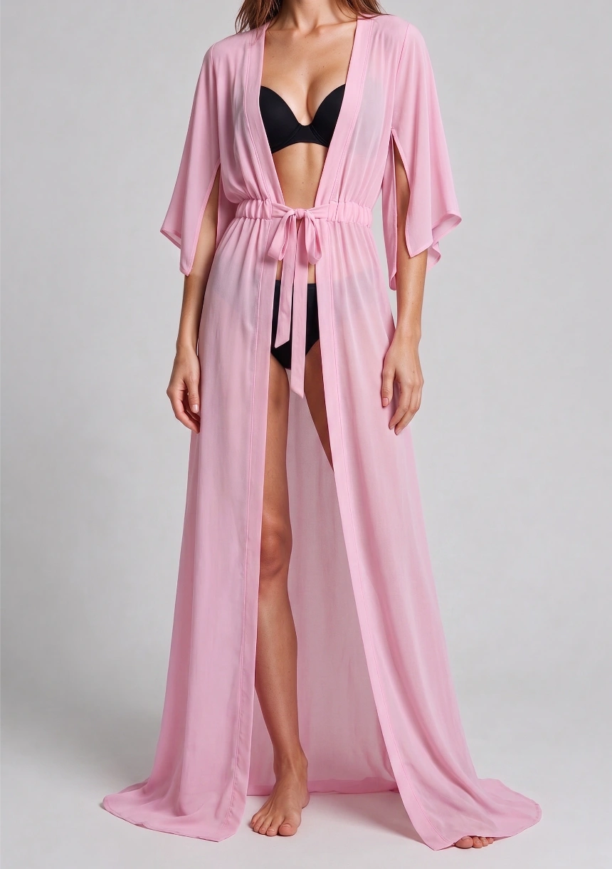 Długie kimono plażowe