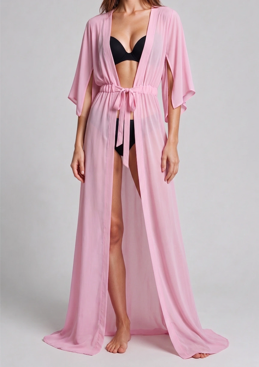 Długie kimono plażowe