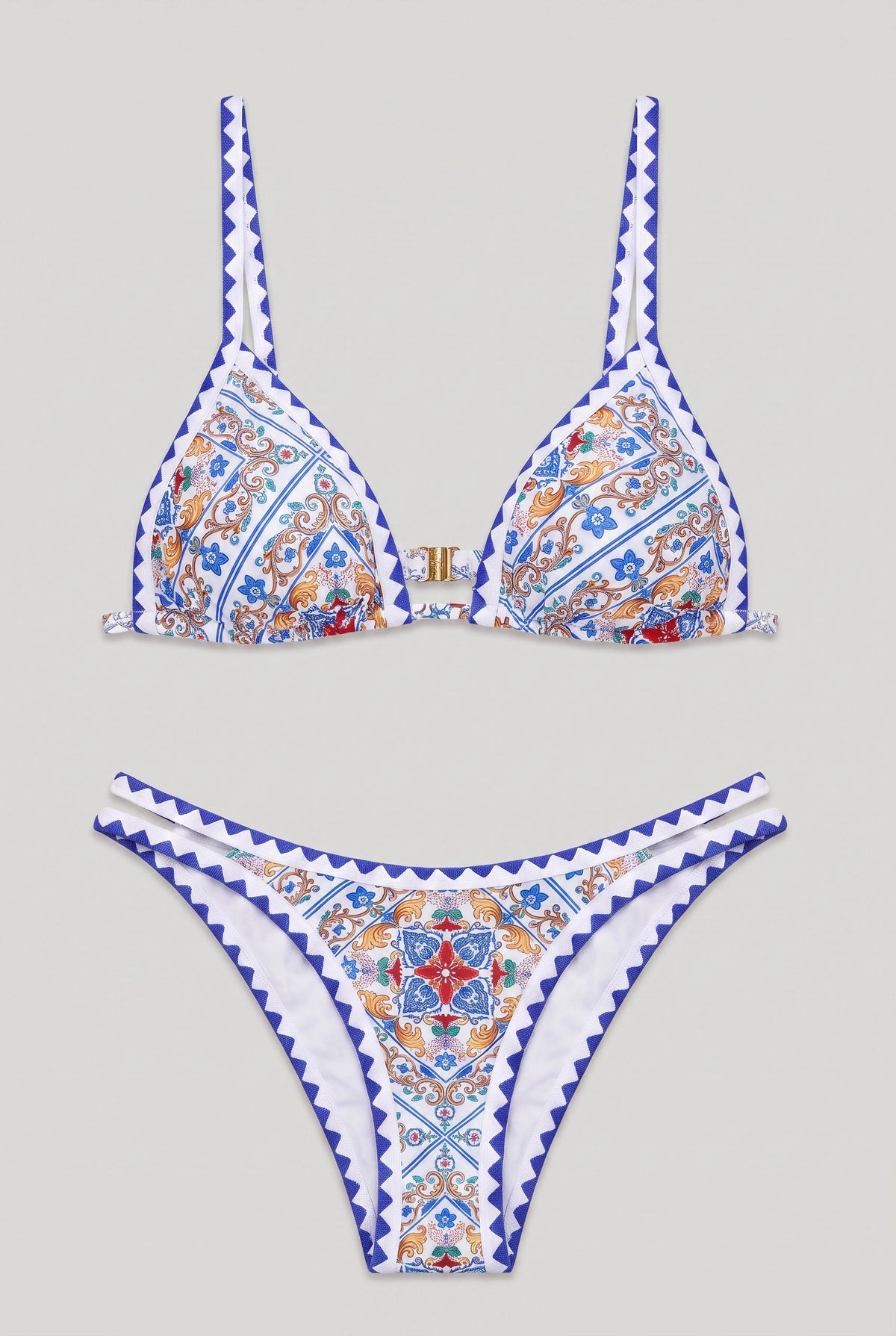 Dwuczęściowy strój kąpielowy bikini w geometryczne wzory