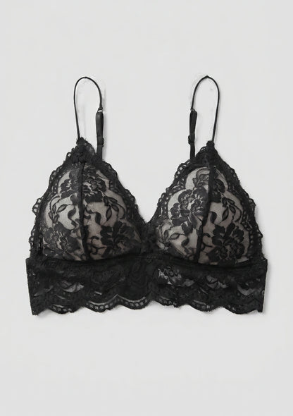 Biustonosz koronkowy bralette z trójkątnymi miseczkami