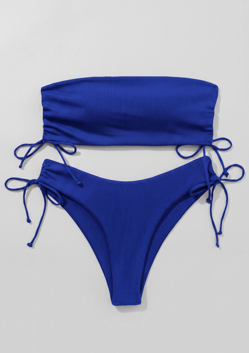 Dwuczęściowy strój kąpielowy bikini bez ramiączek