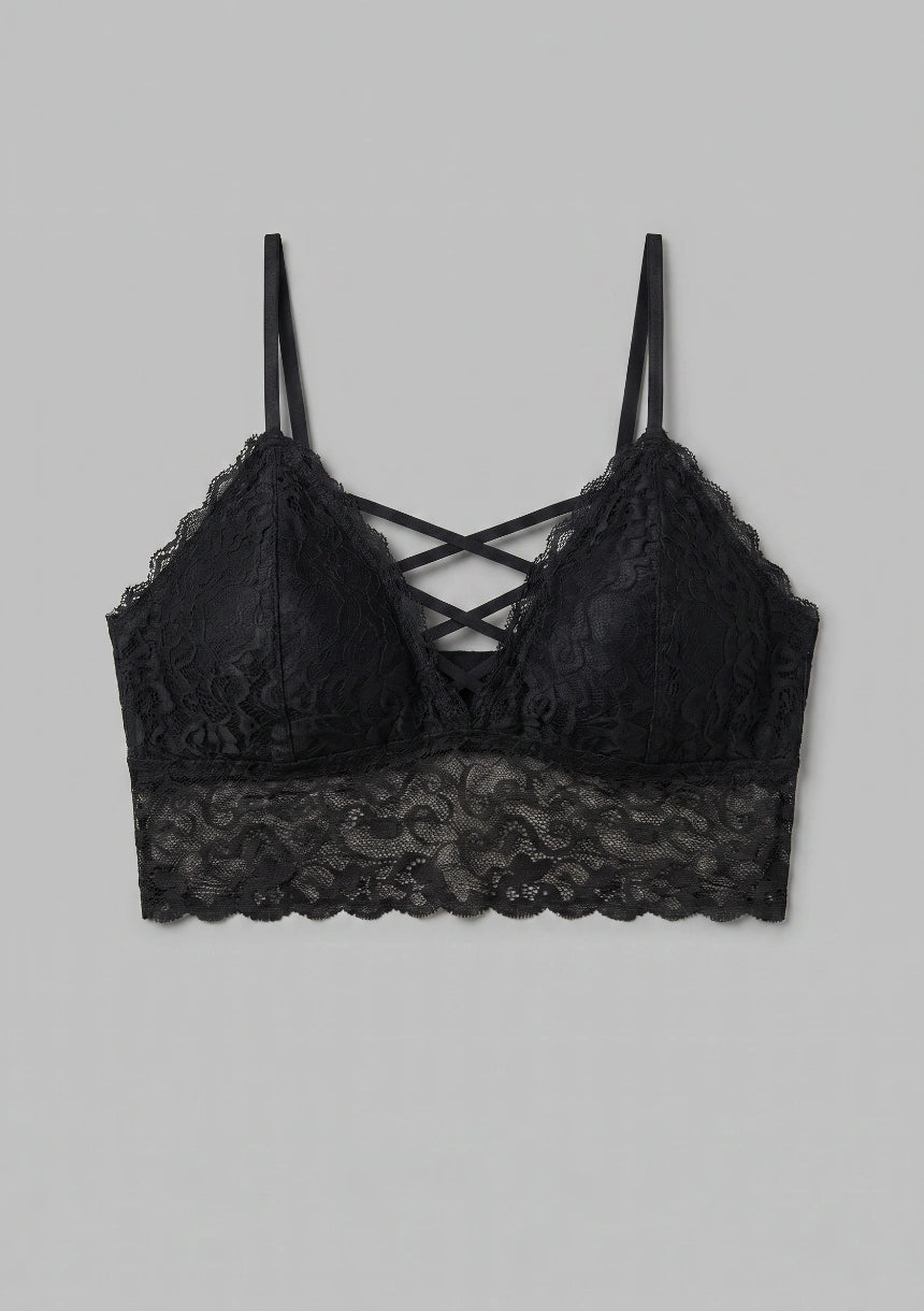 Biustonosz koronkowy bralette z obniżonym dołem