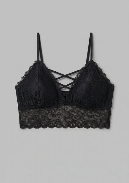 Biustonosz koronkowy bralette z obniżonym dołem