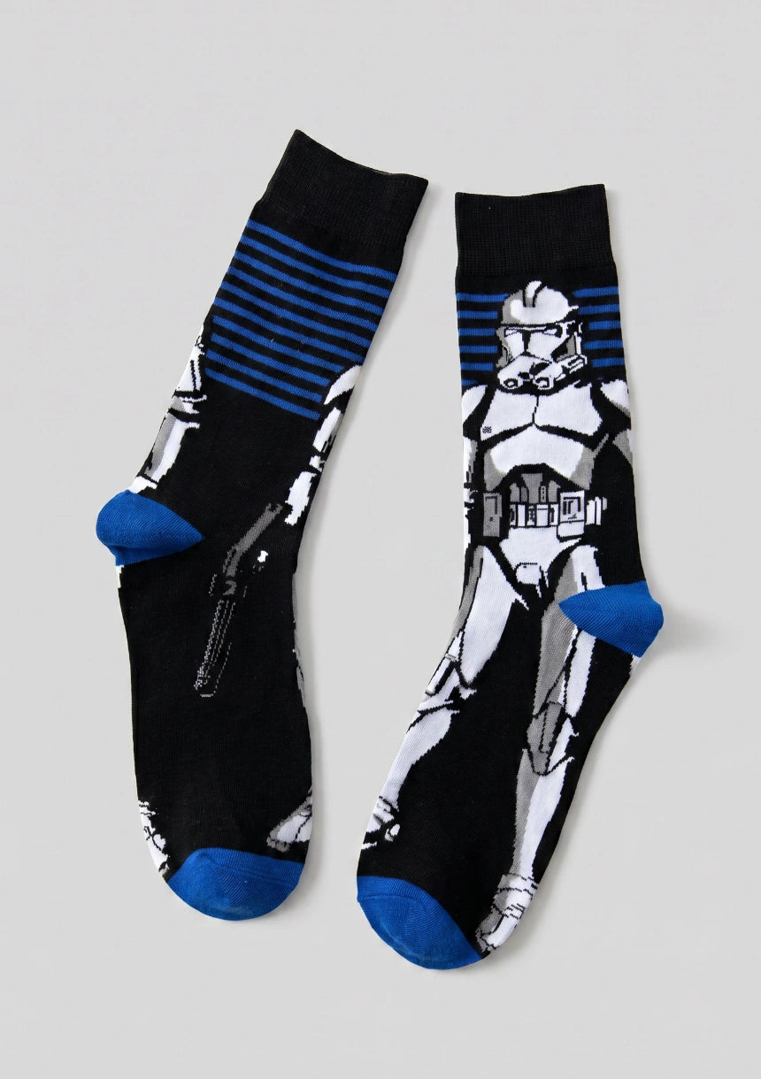 Długie skarpetki męskie z bohaterami Star Wars