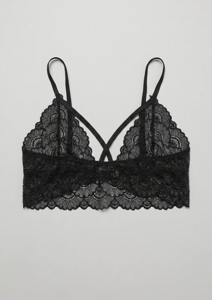 Koronkowy biustonosz bralette z paskami