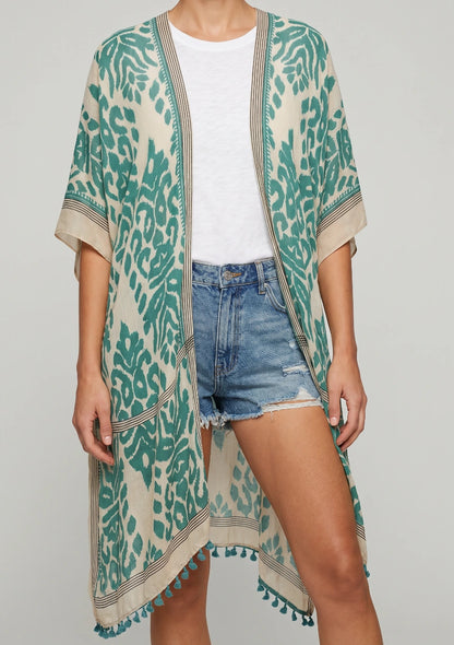 Klasyczne kimono plażowe w ornamenty
