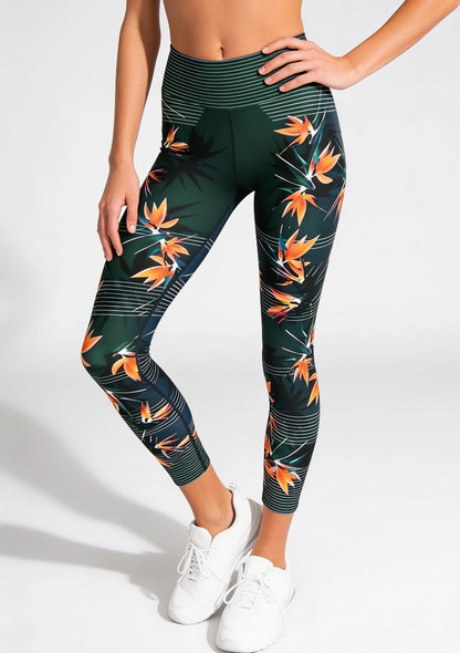 Sportowe legginsy z motywem kwiatów