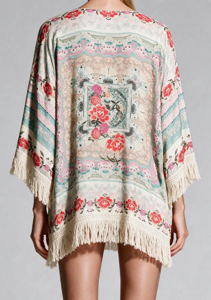 Kimono plażowe z frędzlami
