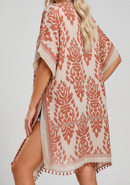 Klasyczne kimono plażowe w ornamenty