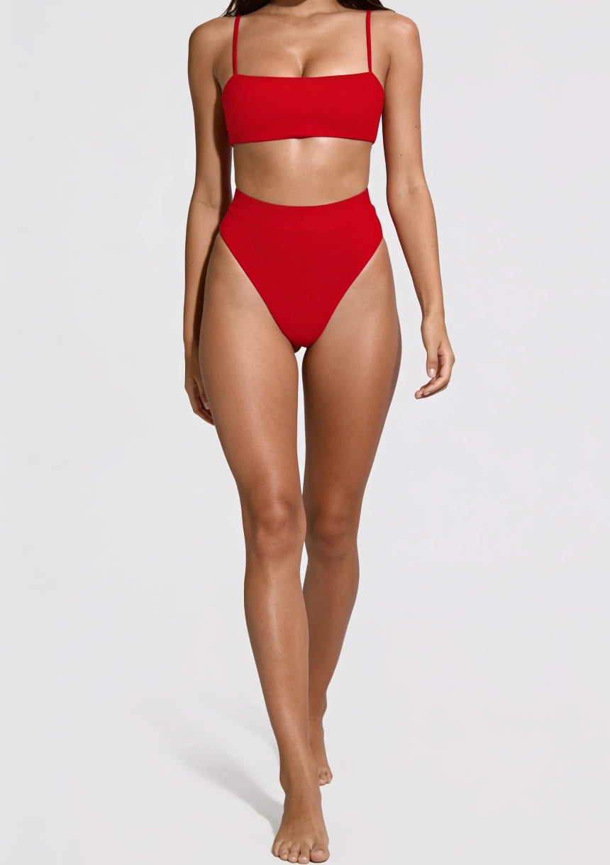 Dwuczęściowy strój kąpielowy bikini z wysokim stanem