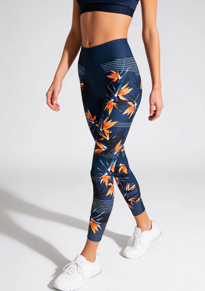 Sportowe legginsy z motywem kwiatów