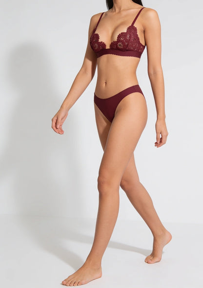 Trójkątny biustonosz koronkowy bralette w kwiatki