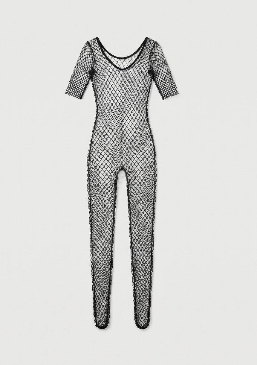 Bodystocking kabaretki z długim rękawem