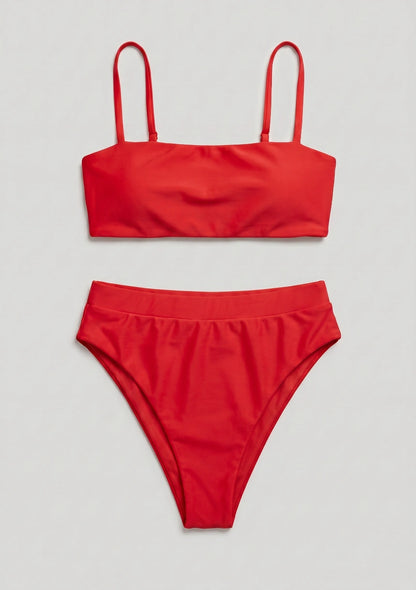 Dwuczęściowy strój kąpielowy bikini z wysokim stanem