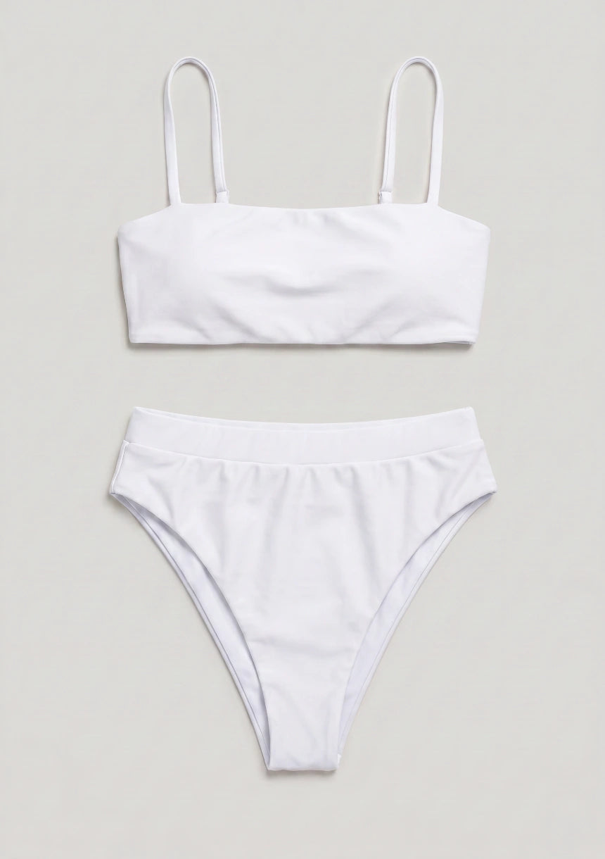 Dwuczęściowy strój kąpielowy bikini z wysokim stanem
