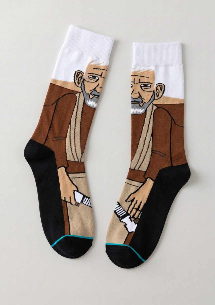 Długie skarpetki męskie z bohaterami Star Wars