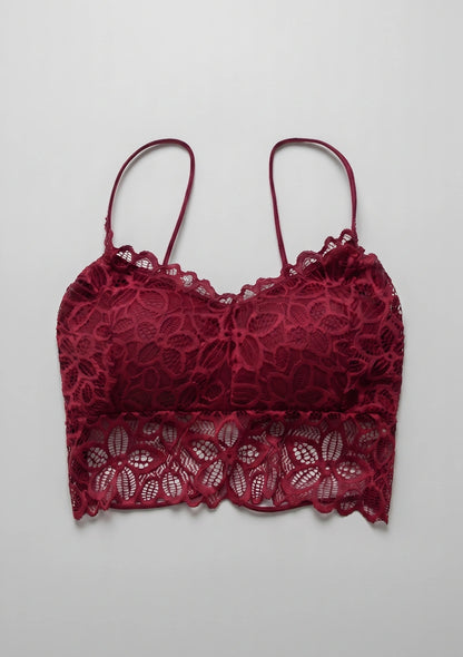 Koronkowy biustonosz bralette z push-up i obniżonym dołem