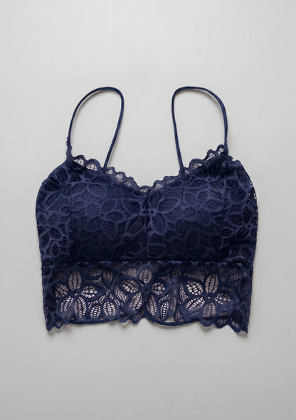 Koronkowy biustonosz bralette z push-up i obniżonym dołem