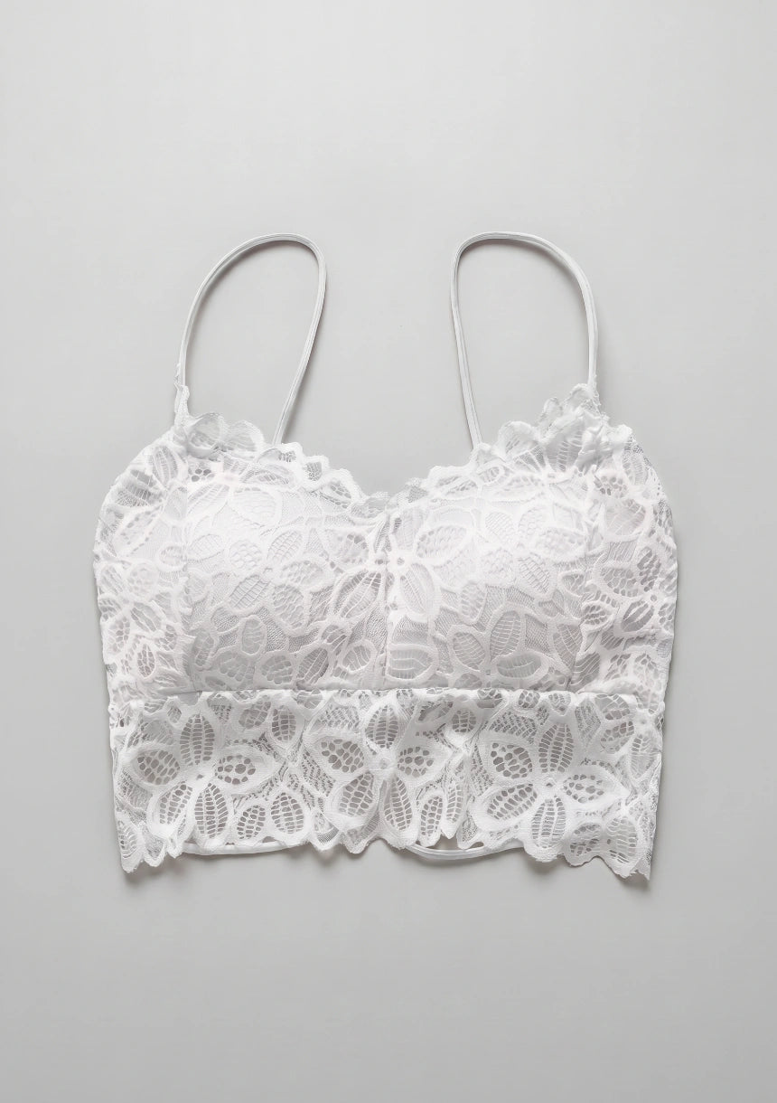 Koronkowy biustonosz bralette z push-up i obniżonym dołem