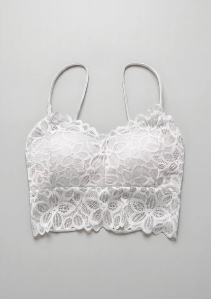 Koronkowy biustonosz bralette z push-up i obniżonym dołem
