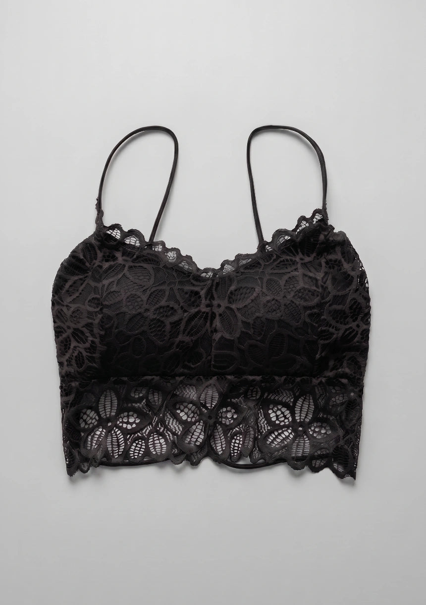 Koronkowy biustonosz bralette z push-up i obniżonym dołem