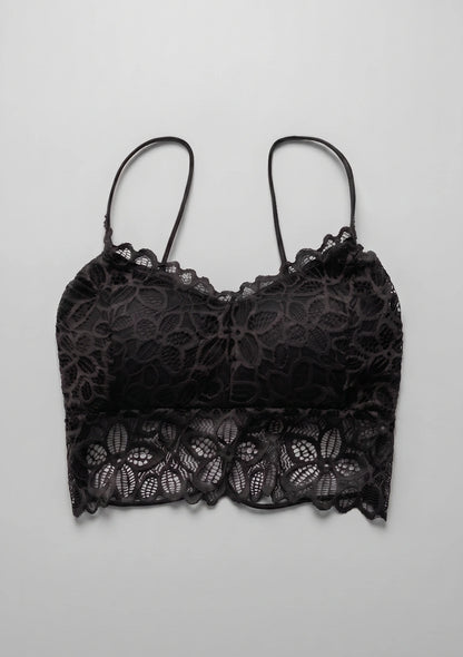 Koronkowy biustonosz bralette z push-up i obniżonym dołem