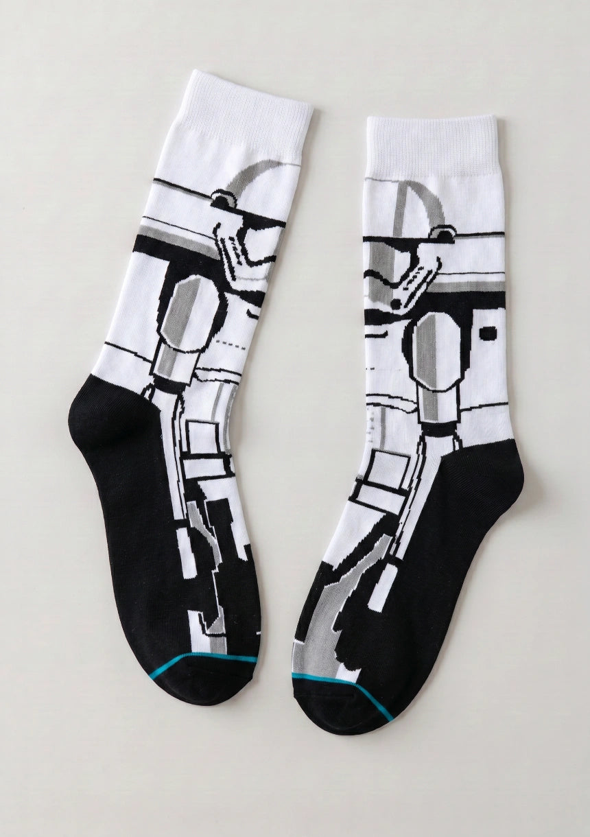 Długie skarpetki męskie z bohaterami Star Wars