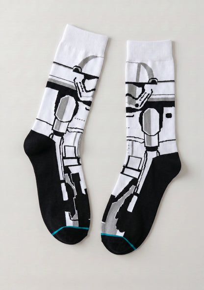 Długie skarpetki męskie z bohaterami Star Wars