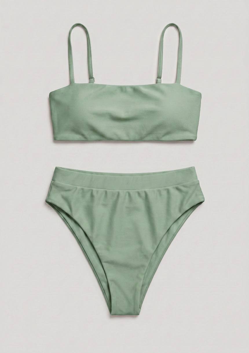 Dwuczęściowy strój kąpielowy bikini z wysokim stanem