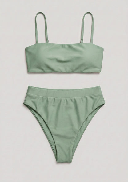 Dwuczęściowy strój kąpielowy bikini z wysokim stanem