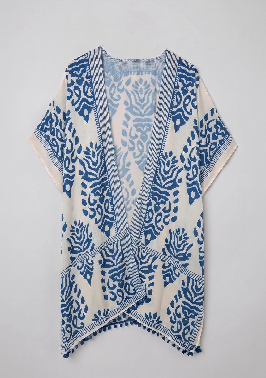 Klasyczne kimono plażowe w ornamenty