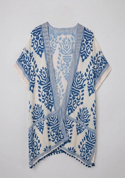 Klasyczne kimono plażowe w ornamenty