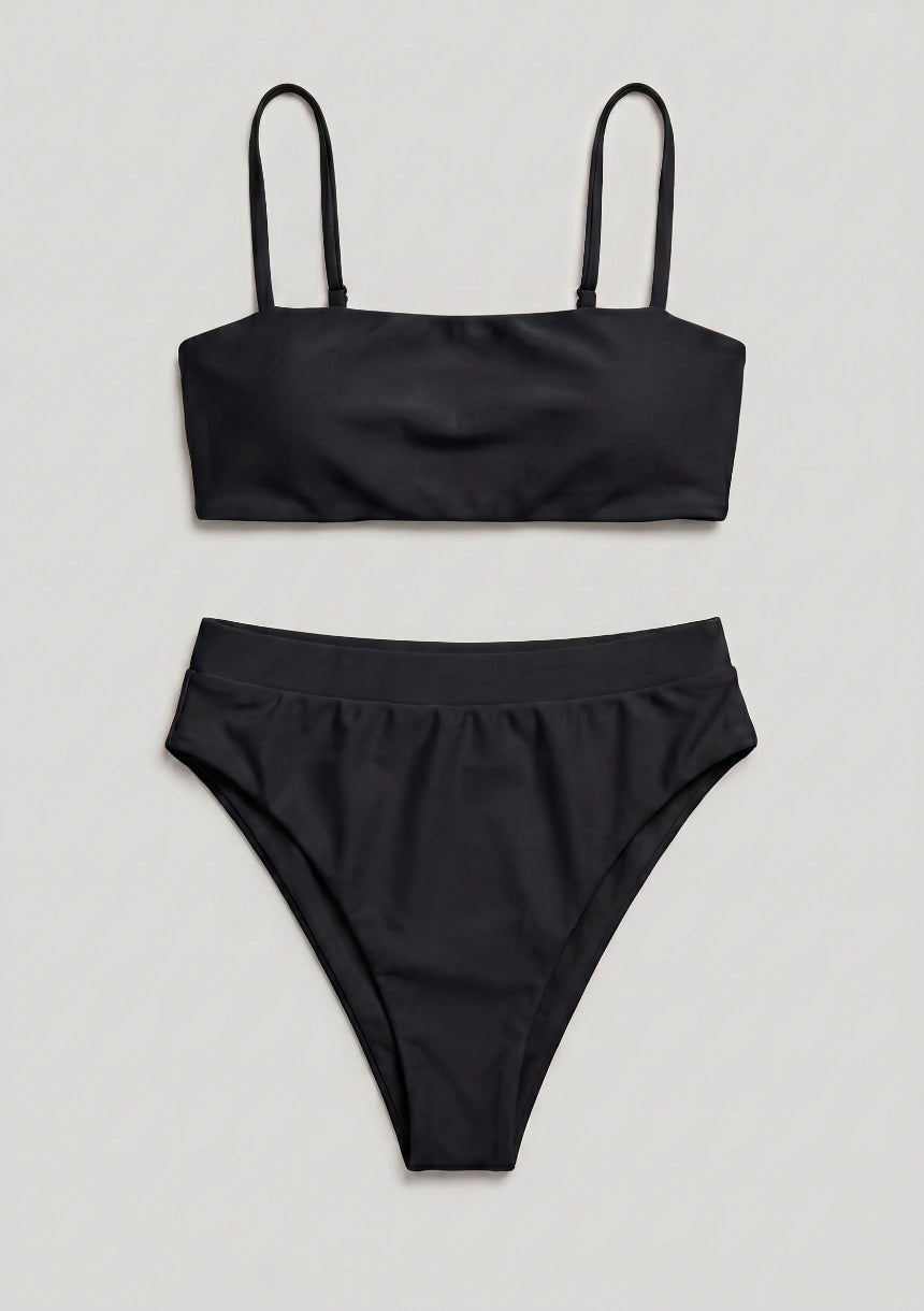 Dwuczęściowy strój kąpielowy bikini z wysokim stanem