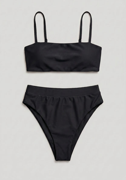 Dwuczęściowy strój kąpielowy bikini z wysokim stanem