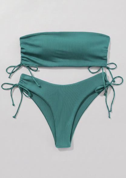 Dwuczęściowy strój kąpielowy bikini bez ramiączek