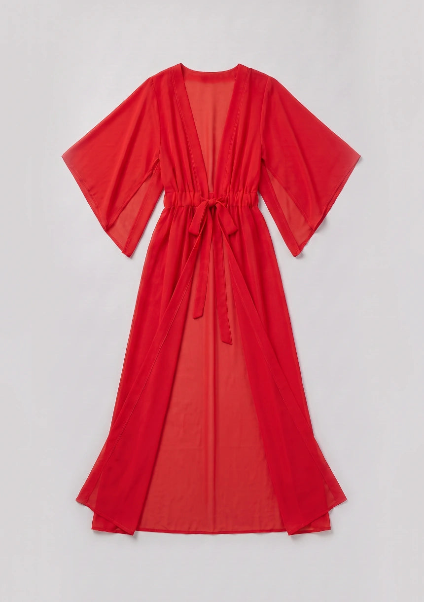 Długie kimono plażowe
