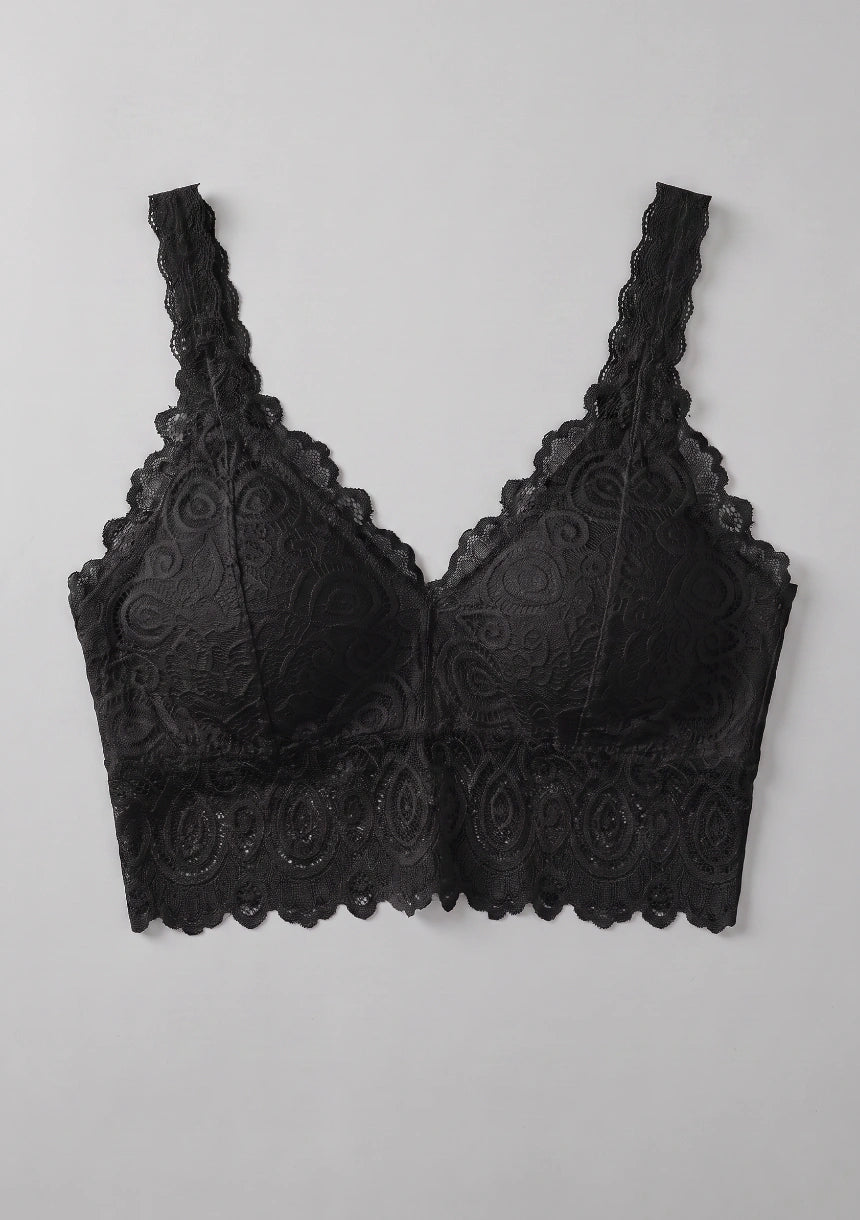 Uniwersalny biustonosz koronkowy bralette z obniżonym dołem