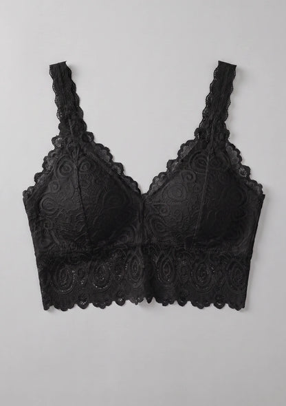 Uniwersalny biustonosz koronkowy bralette z obniżonym dołem