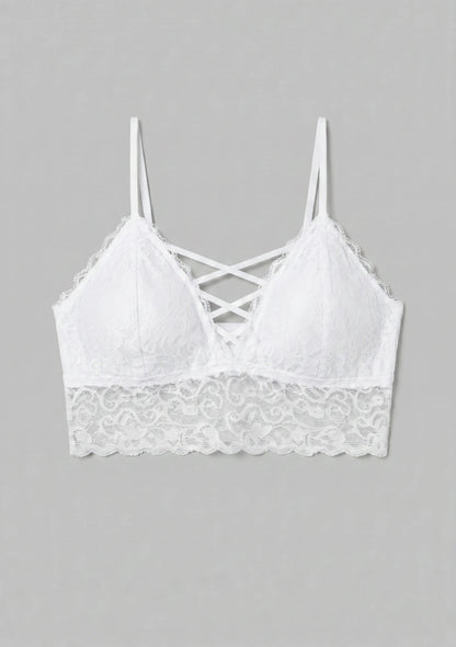 Biustonosz koronkowy bralette z obniżonym dołem