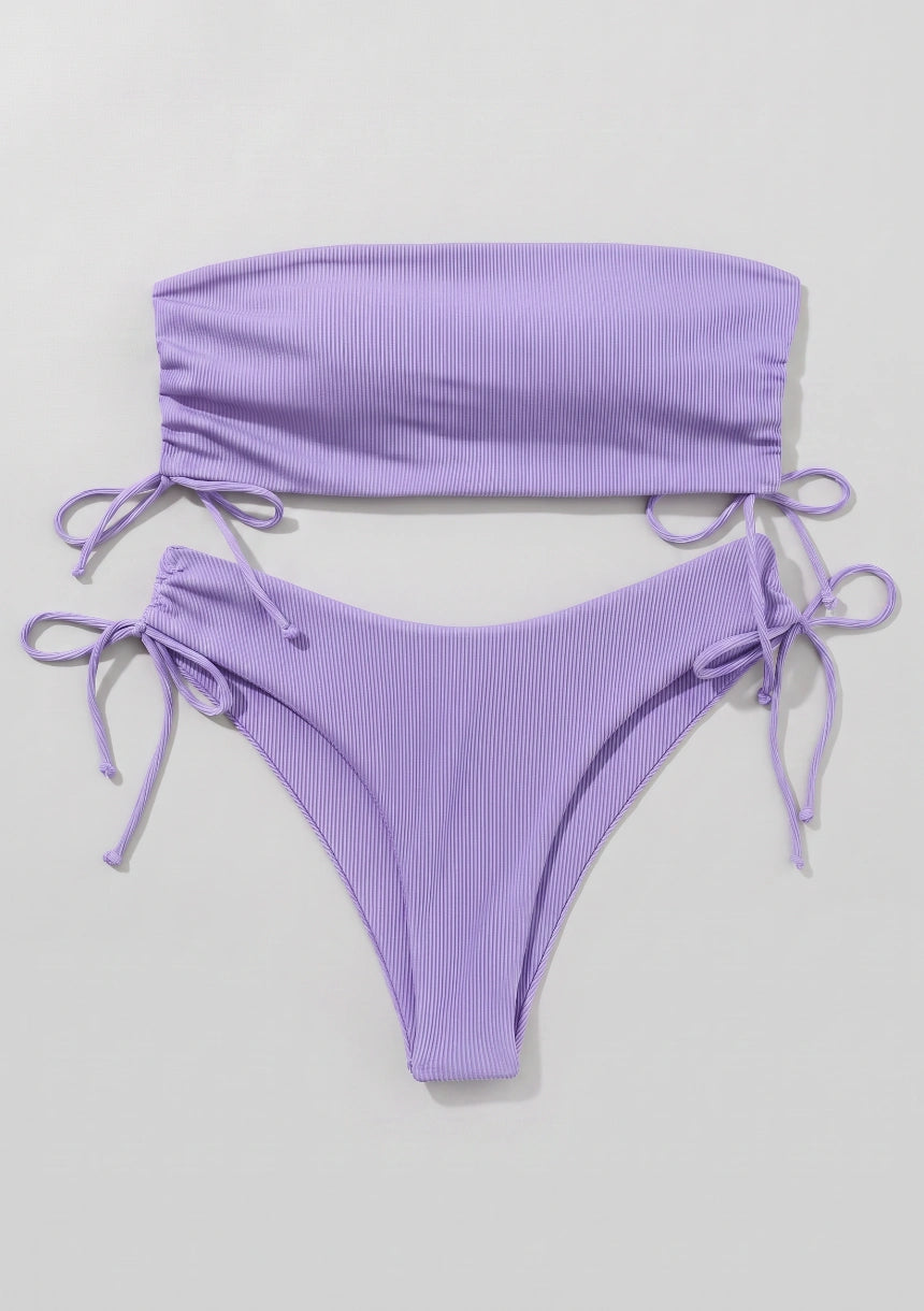 Dwuczęściowy strój kąpielowy bikini bez ramiączek