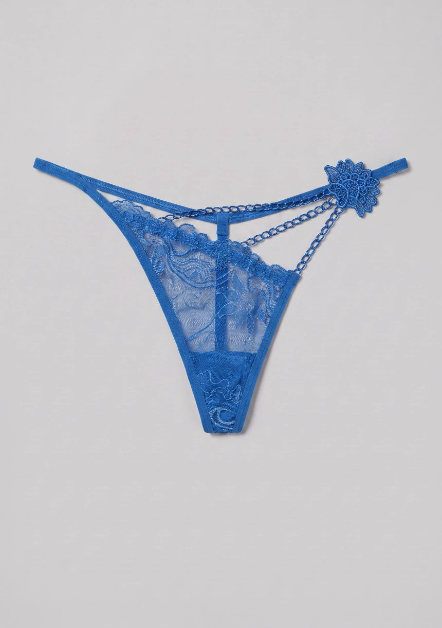 Transparentne stringi koronkowe