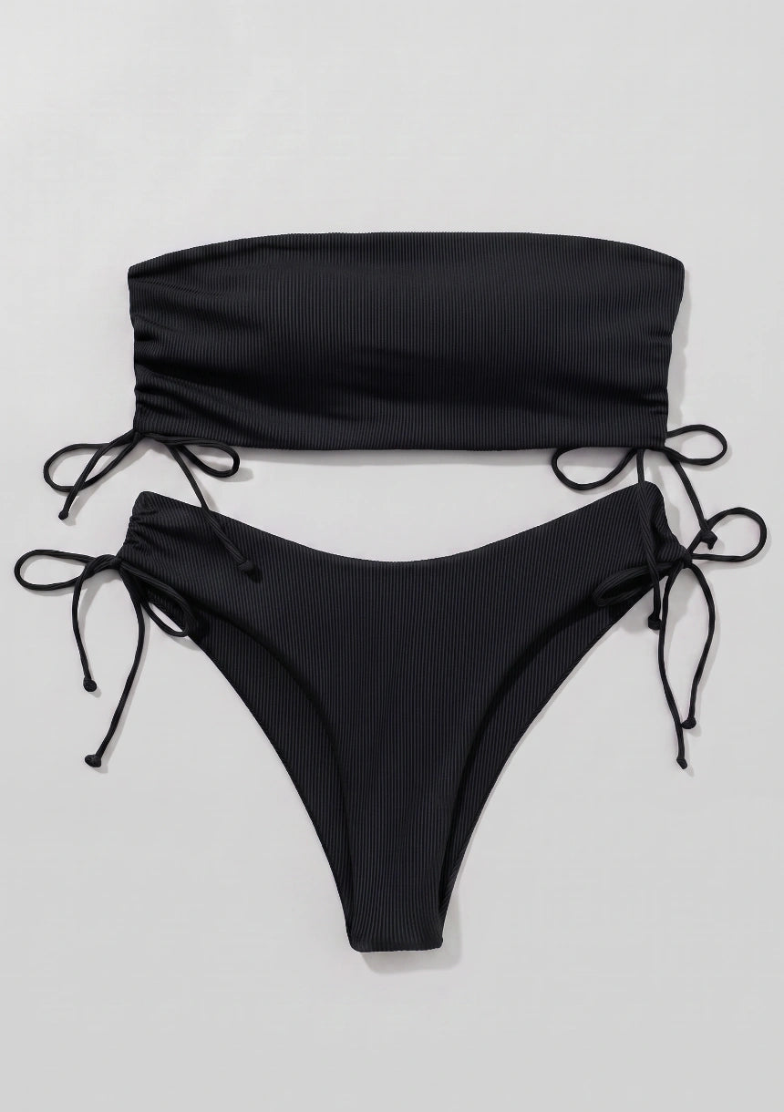 Dwuczęściowy strój kąpielowy bikini bez ramiączek