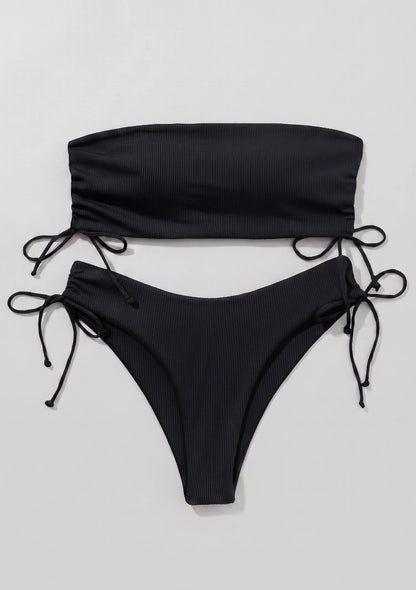 Dwuczęściowy strój kąpielowy bikini bez ramiączek