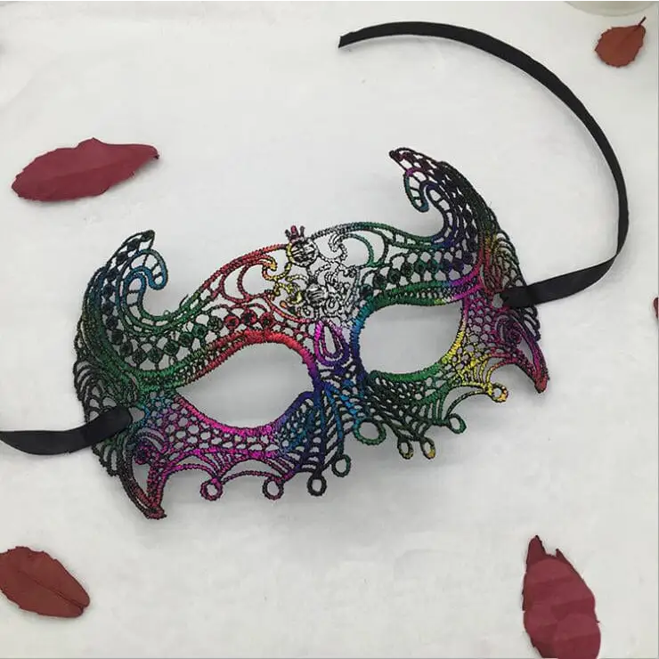Maska koronkowa - Kolorowy / Uniwersalny