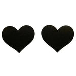 Materiałowe naklejki zakrywające sutki w kształcie serca - Czarny