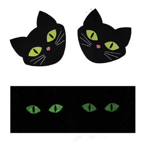 Naklejki zakrywające sutki w kształcie kota - Czarny