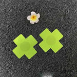 Naklejki zakrywające sutki w kształcie ’x’ - Zielony / Uniwersalny