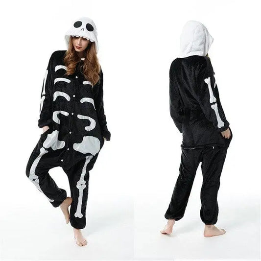 Onesie w formie szkieletu - Czarny / S