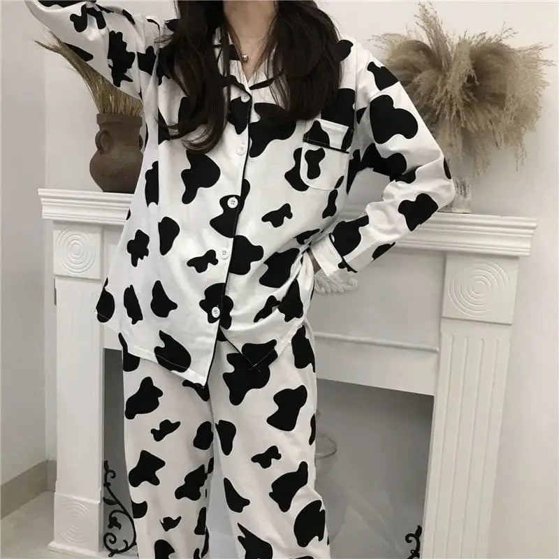 Piżama damska w krowie łatki