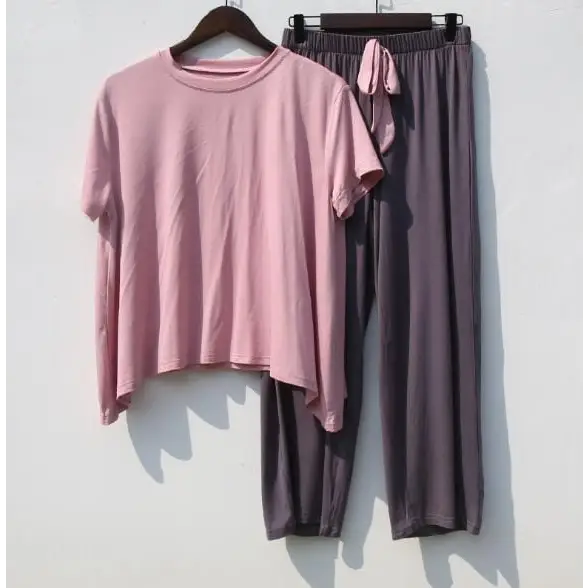 Piżama damska z długimi spodniami - Różowy / Uniwersalny